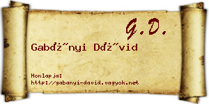 Gabányi Dávid névjegykártya