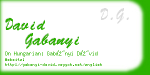 david gabanyi business card